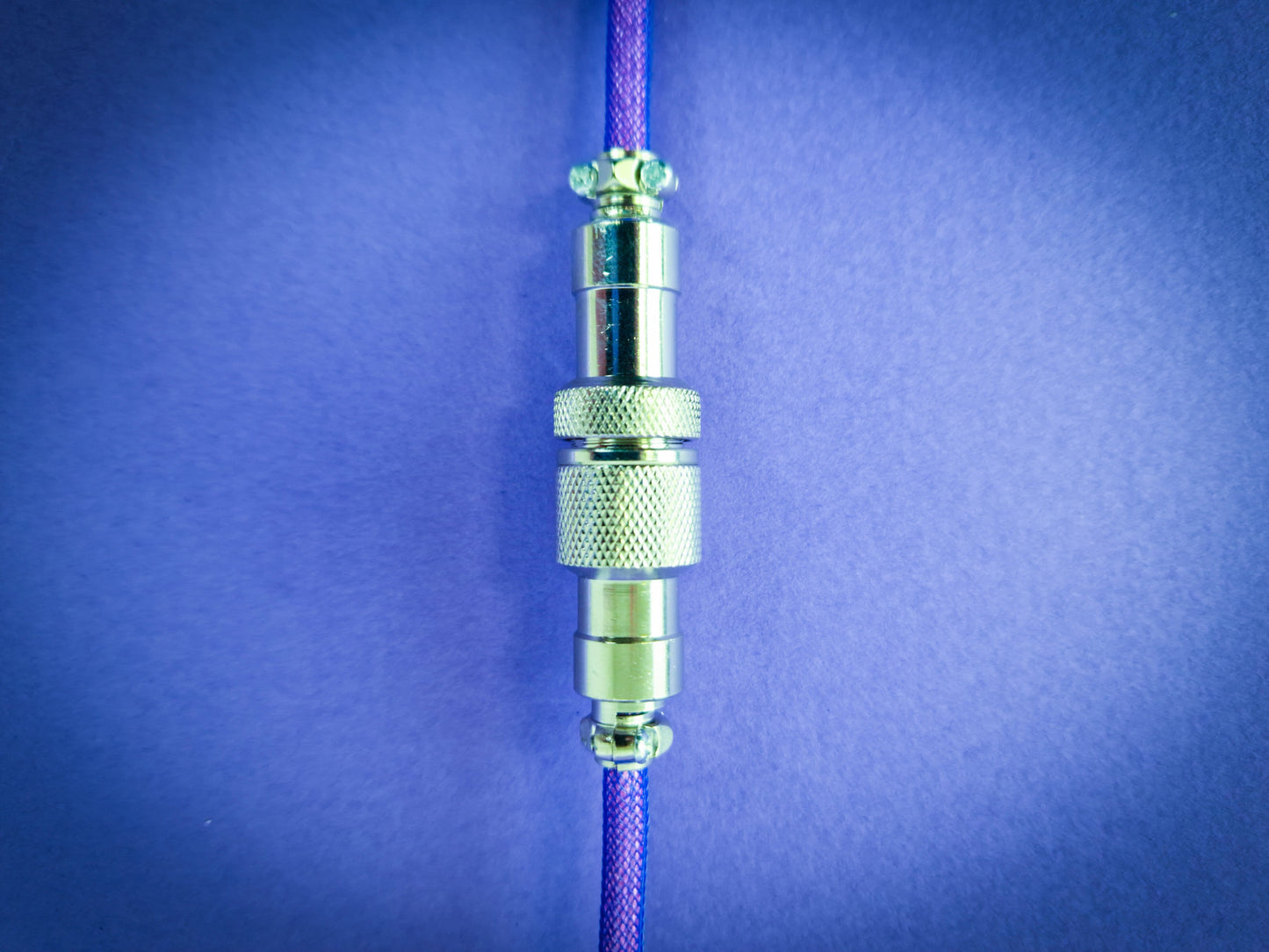 Electric Purple Coiled Aviator Cable, USB-C to USB-A, GX16 Detachable 5-Pin